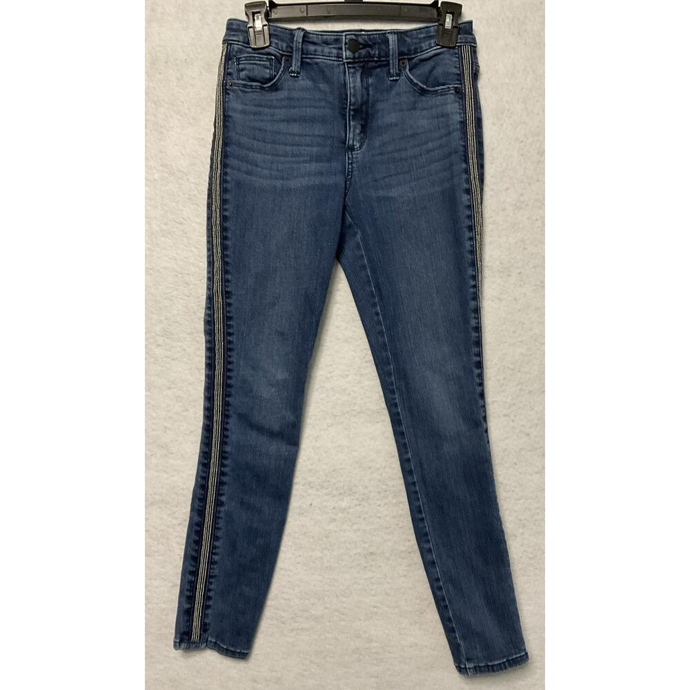 Universal Thread Jeans Womens 2 /28R Blue High Rise Skinny Tuxedo Stripe Stretch